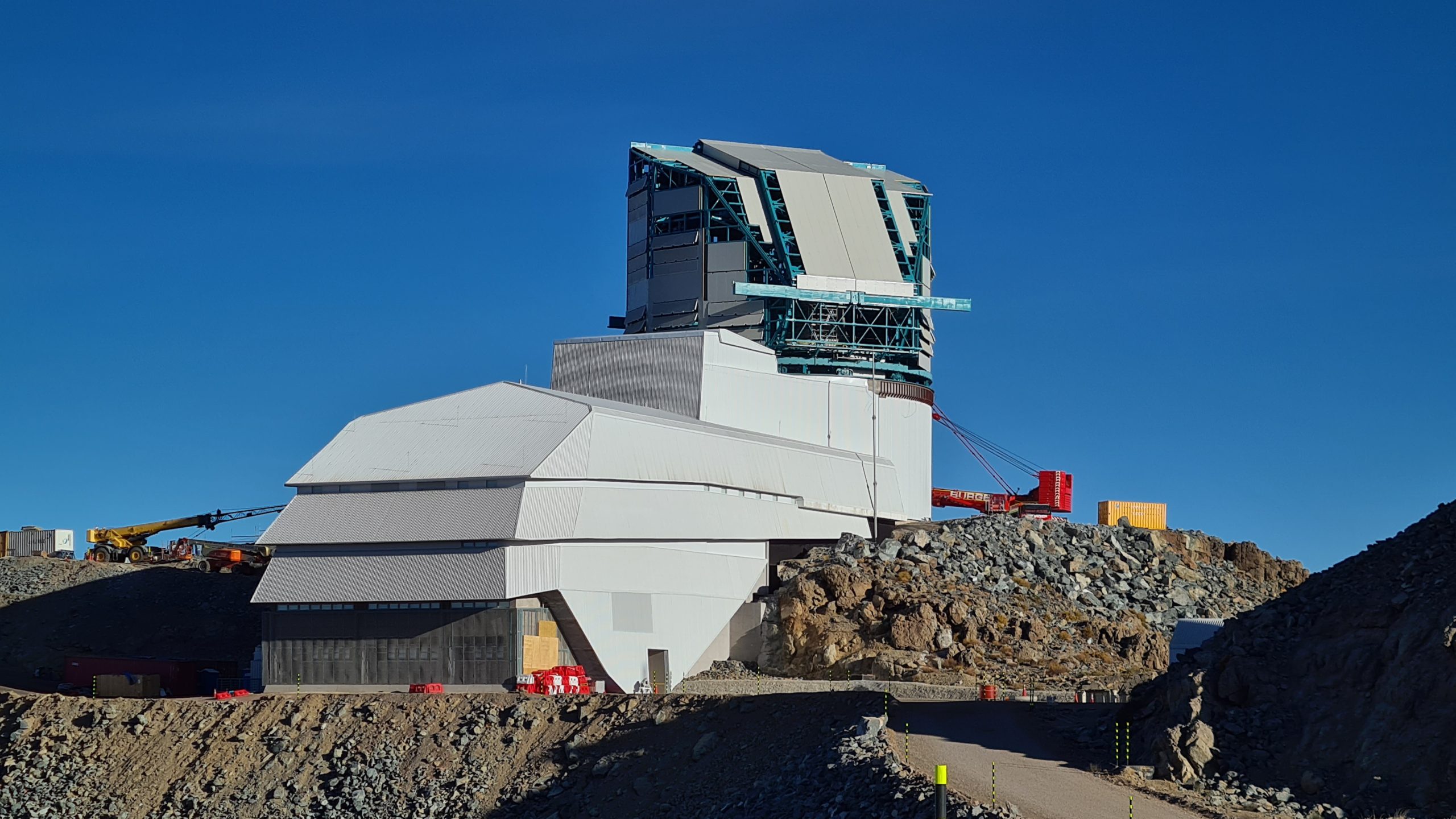 Photograph of the LSST Summit during construction in Chile
