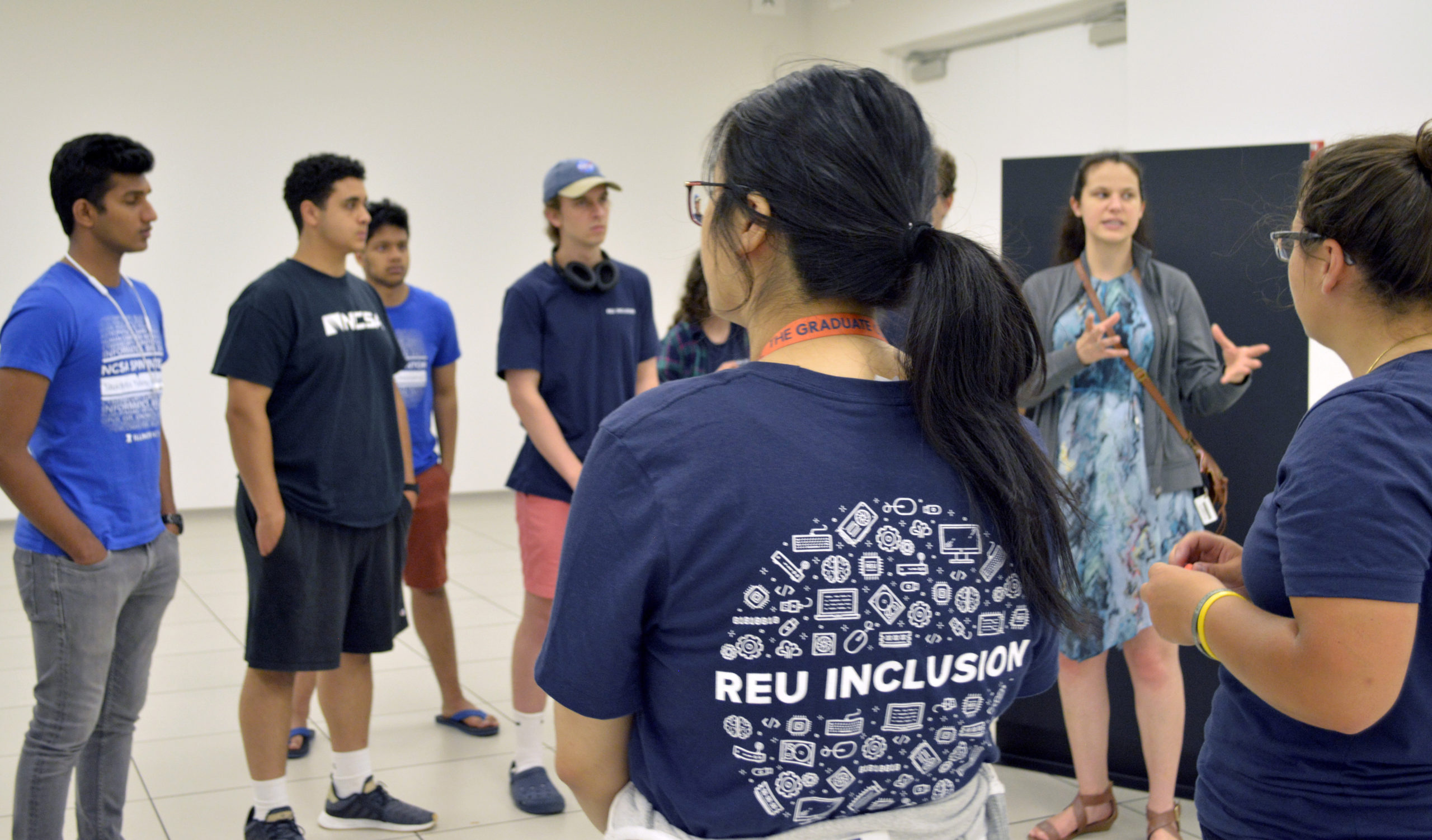 REU and SPIN students during a tour at the National Petascale Computing Facility