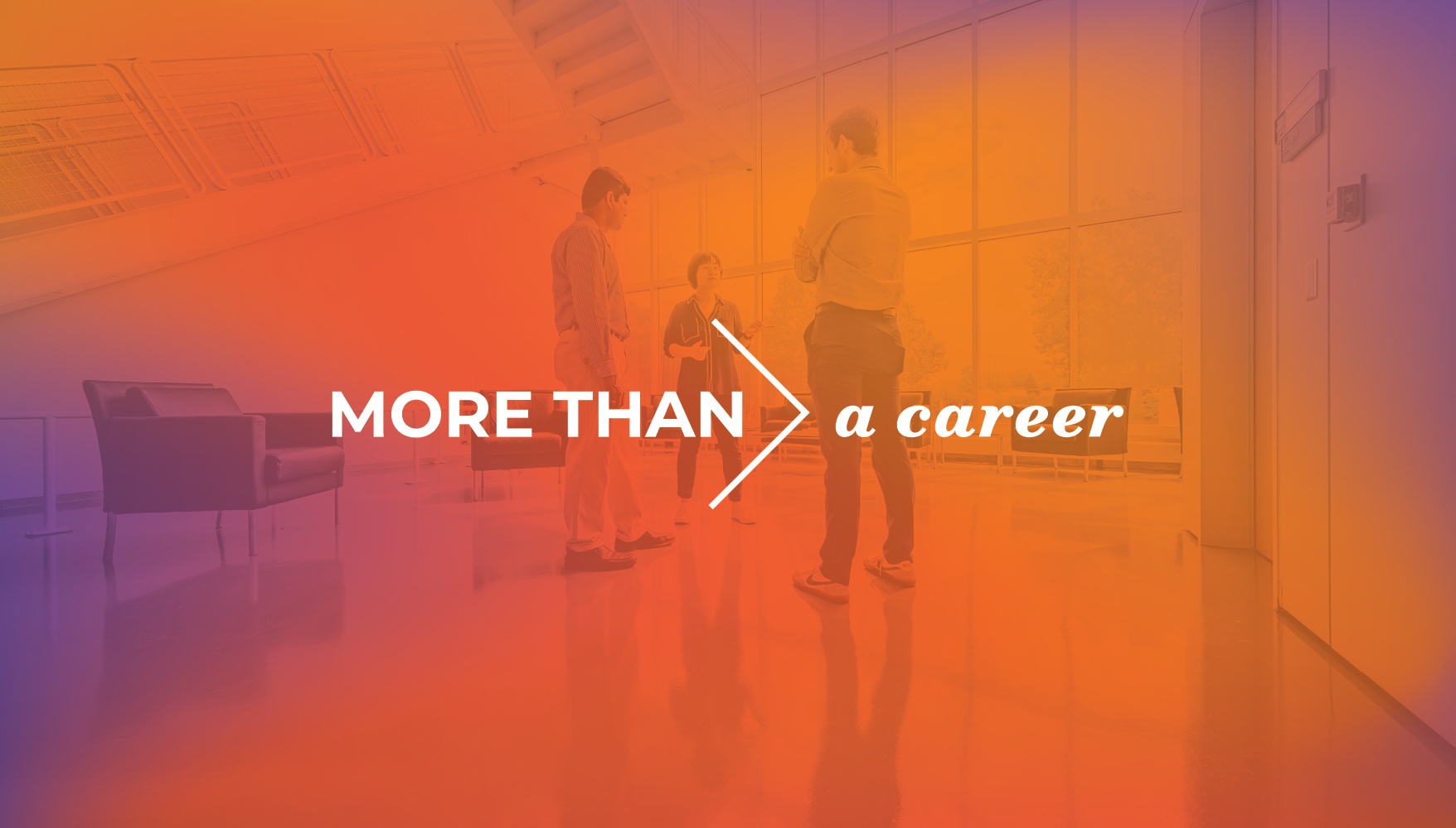 More than a career image - an image in the NCSA color wash (orange blues and purples) with More than a career overlaid.
