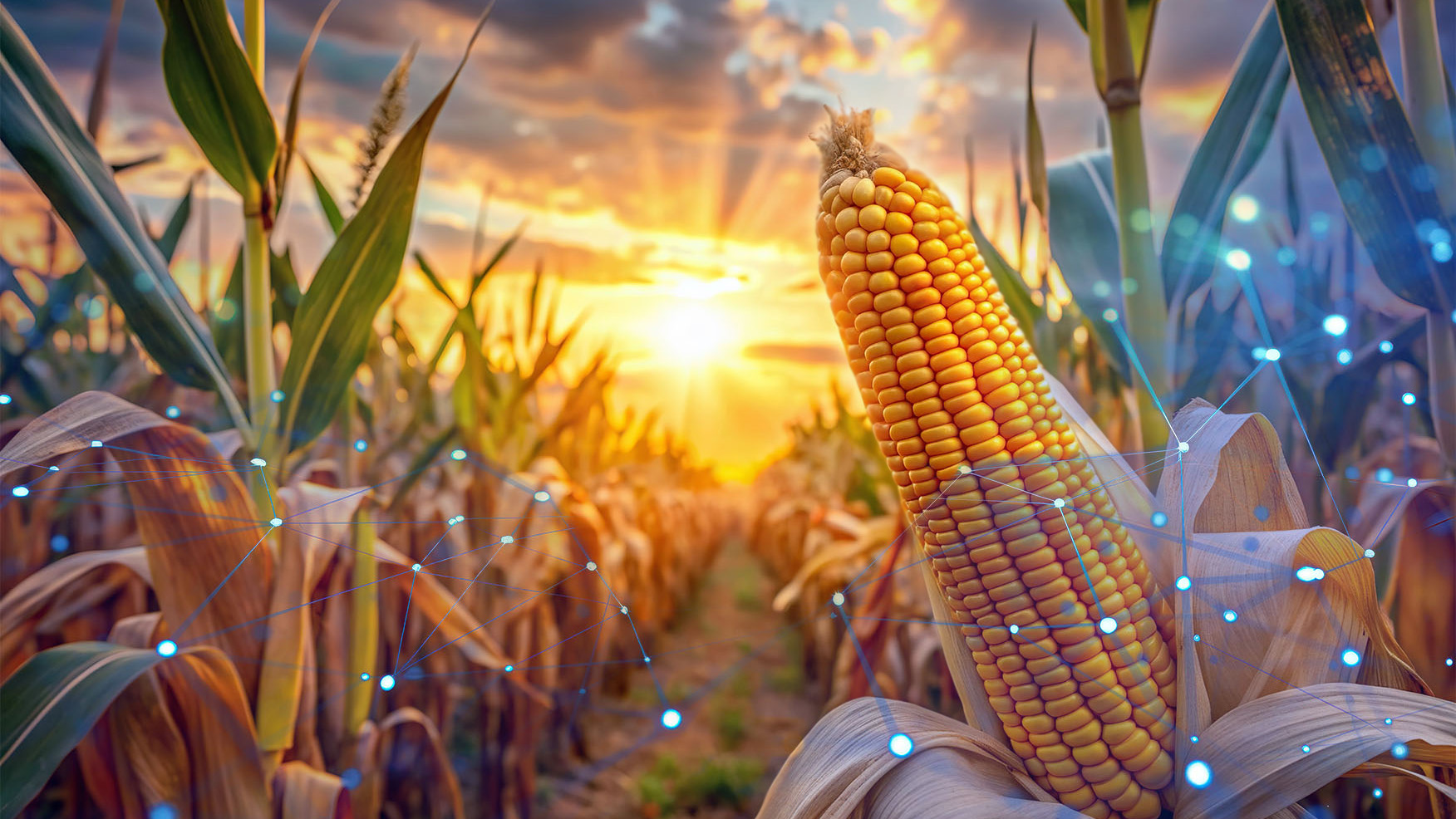 an image of corn with a data point overlay.