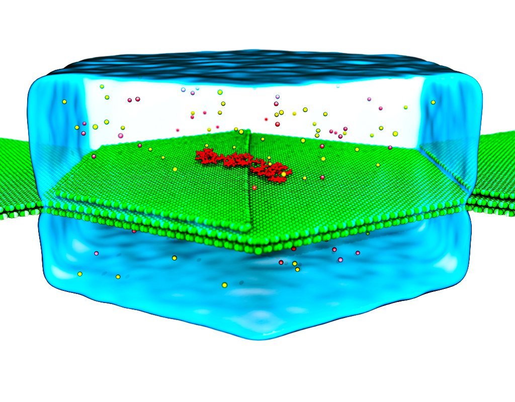 An image of a DNA strand on its side.